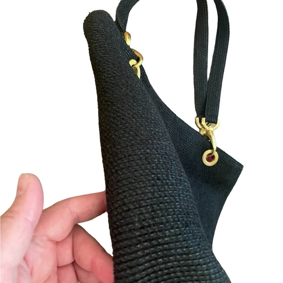 ERIC JAVITS New York Raffia Black Woven Shoulder Handbag - Picture 9 of 14